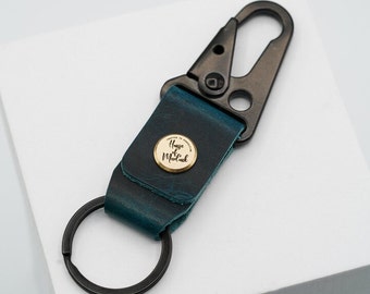 Leather Hook Keyring - Ortensia