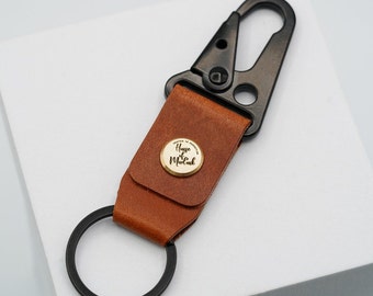Leather Hook Keyring - Buck Brown