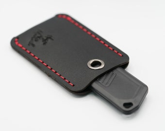 Ghost Alarm / Immobilizer Tag Case - Black/Red Stitch