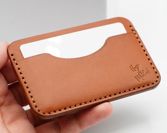 Handmade 3P Leather Cardholder Wallet - Buck Brown