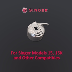 May include: A silver Singer bobbin case with a lever for winding thread. For Singer models 15, 15K and other compatibles.