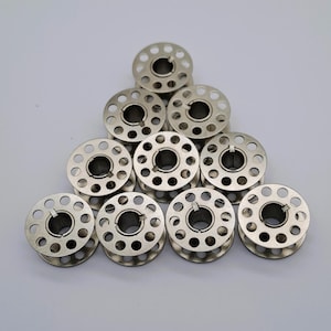 10x Metal Bobbins for Singer Sewing Machine Models 15, 15K and Other Compatible Sewing Machines image 2
