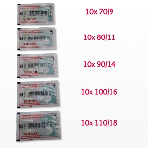 50x Singer Brand Universal Needles 5 Different Types for Sewing All Kind of Fabric image 4