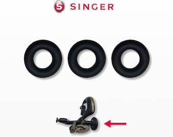 3x New Rubber Bobbin Winder Rings (Simanco 15287) for Vintage Antique Singer Sewing Machines and Other Sewing Machines.