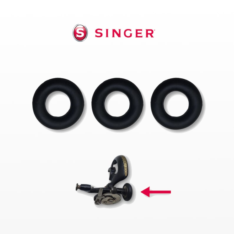 3x New Rubber Bobbin Winder Rings (Simanco 15287) for Vintage Antique Singer Sewing Machines and Other Sewing Machines. image 1