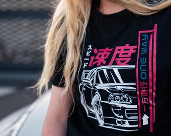 T Shirt Car Motif, Anime, Toyota Supra MK 4 JDM Merch