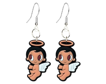 Angel Earrings, Cherub Dangle Earrings, Angel Lover Jewelry, Sweet Charm Earrings
