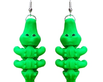 Alligator Earrings Green Alligator Dangle Earrings Animal Jewelry Gift