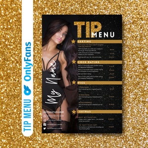 Onlyfans Editable Tip Menu Template | For Fansly, Niteflirt, Adult Contents, Cam Girl, nsfw | Easy Edit in Canva | Instant Download