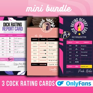 Editable Onlyfans Cock Rating Report Card Template BUNDLE | for Fansly