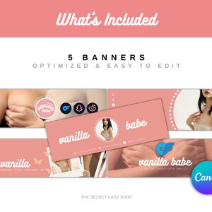 Onlyfans Banner 5 Template Bundle | for Fansly, Niteflirt, Adult