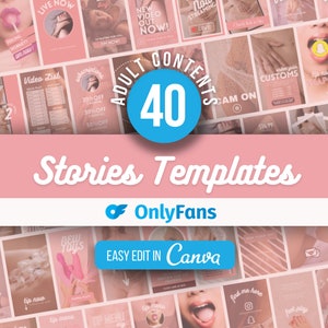 OnlyFans Grafiken 40 Geschichten Vorlagen für Onlyfans Niteflirt Fansly Cam Girls Sofortiger Download In Canva bearbeiten