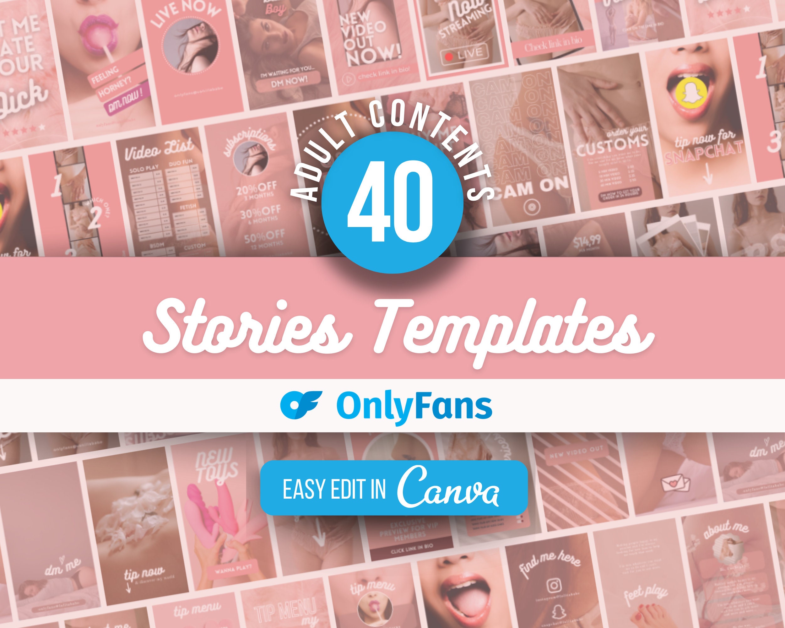 Onlyfans Graphics 40 Stories Templates for Onlyfans Niteflirt Fansly