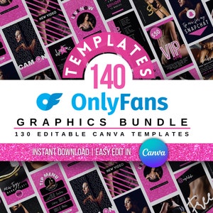 Onlyfans Graphics Bundle | 140 Onlyfans Templates: Tip Menus, Dick