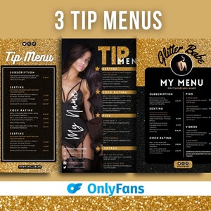 Onlyfans Tip Menu Template Bundle for Adult Content Sites, Fansly, Cam