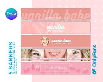 Onlyfans Banner 5 Template Bundle for Fansly, Niteflirt, Adult Contents