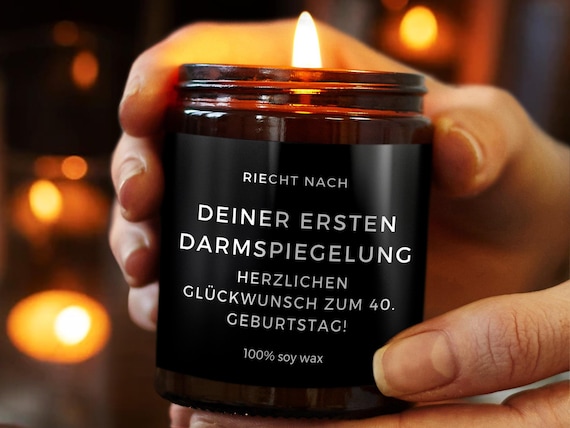 Kerze zum 40 Geburtstag lustig, Geschenk für Ihn, Freund, Mann, Kollege, Originelles Geschenk, Witziges Geburtstagsgeschenk