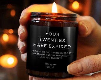 Smells Like 30th Birthday Gift - Your Twenties Have Expired - Birthday Candle Gift For Best Friend, Sister, Brother - Funny Birthday Present