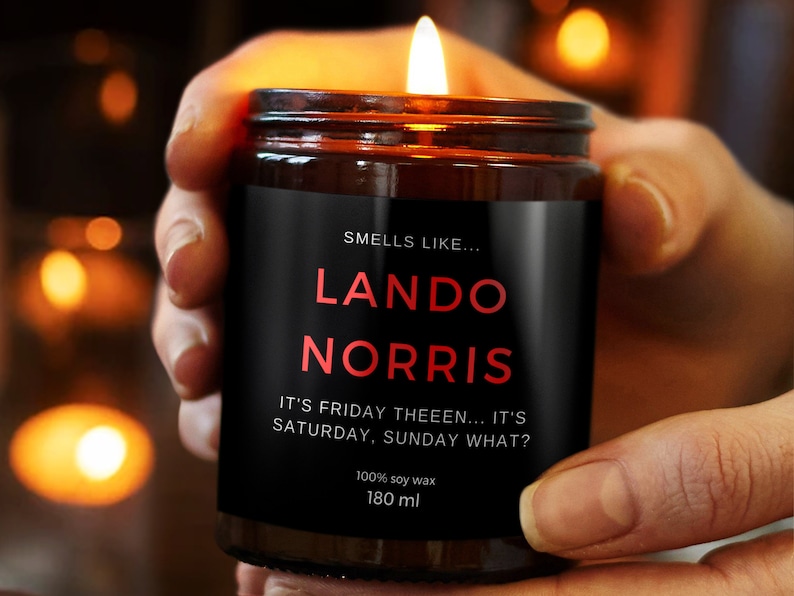 BuziBuziCandles Smells Like Lando Norris Quote McLaren Formula 1 Candle - Thumbnail 3