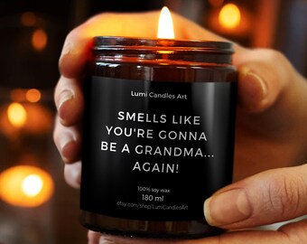 Candela regalo per annunciare la gravidanza alla nonna - Regalo per la rivelazione del sesso del bambino - Annuncio del secondo figlio - Regalo per la rivelazione del sesso del bambino - Nonna