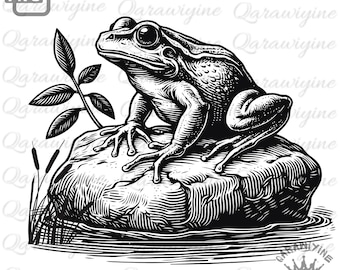 Schattige kikker clipart png | Floral Frog Vector, Cricut Cut-bestand (digitale download)