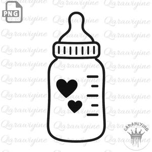 Biberón PNG: Clip art de biberón para Cricut (Descarga digital)