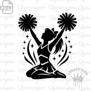 Cheerleader PNG Clipart: Cheer Shirt Design, Ornament (Digital Download)