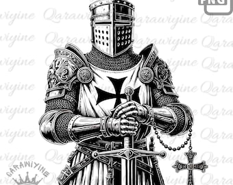 Knights Templar Crusader Warrior Clipart: Middle Ages Art (PNG)