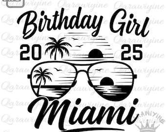 Girls Trip Miami PNG: Florida Vacation 2025 Sublimation Design (Digital Download