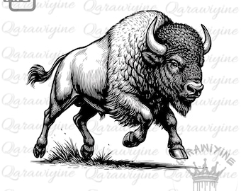 Majestic Bison PNG: Prairie Animal Clipart, Wildlife Decor (Digital Download