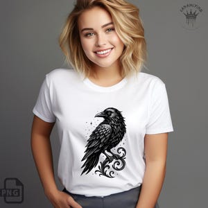 Gothic Crow PNG Clipart: Raven Tattoo Illustration, Sublimation & Digital Art