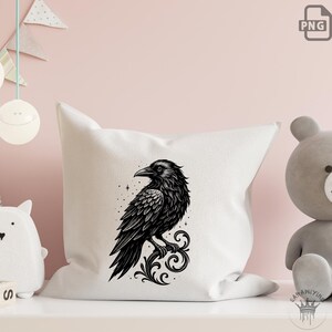 Gothic Crow PNG Clipart: Raven Tattoo Illustration, Sublimation & Digital Art