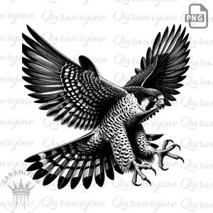 Majestic Peregrine Falcon in Flight – peregrine falcon – peregrine sticker – falcon watercolor – falcon lover gift