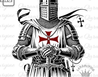 Knights Templar Crusader Warrior Clipart: Medieval Christian Knight (PNG)