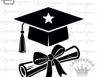 Graduation Cap and Diploma PNG Clipart: Class of 2025 (Digital Download)
