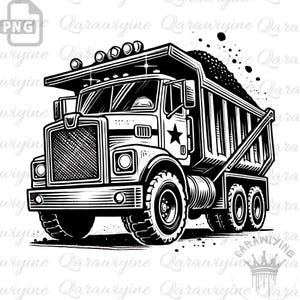 Dump Truck PNG: Construction Truck Clipart (Digital Download