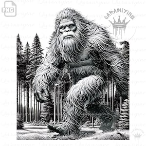 Bigfoot Artwork in a Mystical Forest ,bigfoot png