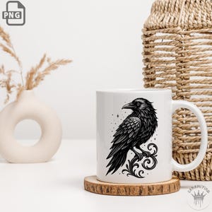 Gothic Crow PNG Clipart: Raven Tattoo Illustration, Sublimation & Digital Art