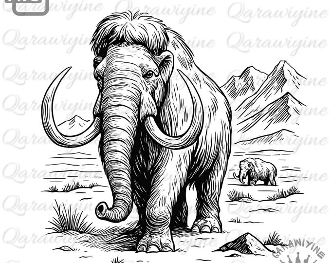 17 Woolly Mammoth Clipart | Majestic Ice Age Animal Illustrations for ...