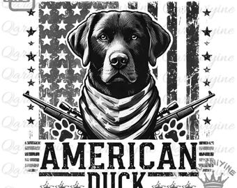 Patriotic Hunting Labrador PNG: American Duck Clip Art (Digital Download)
