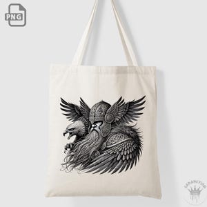 Odin Viking PNG: Helmet & Eagle Art Clipart (Digital Download)