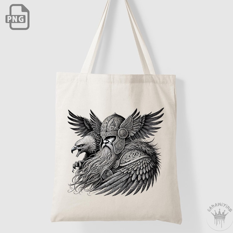 Odin Viking PNG: Helmet & Eagle Art Clipart (Digital Download)