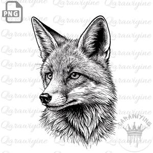 Fox Vector Art: Wild Fox Clipart, Laser Cut File (PNG Digital Download