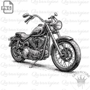 Retro Motorcycle Clipart Bundle: Vintage Bike PNG Images (Digital Download