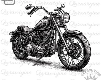 Retro Motorcycle Clipart Bundle: Vintage Bike PNG Images (Digital Download