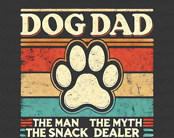 Retro Dog Dad- The Man, Myth, Snack Dealer