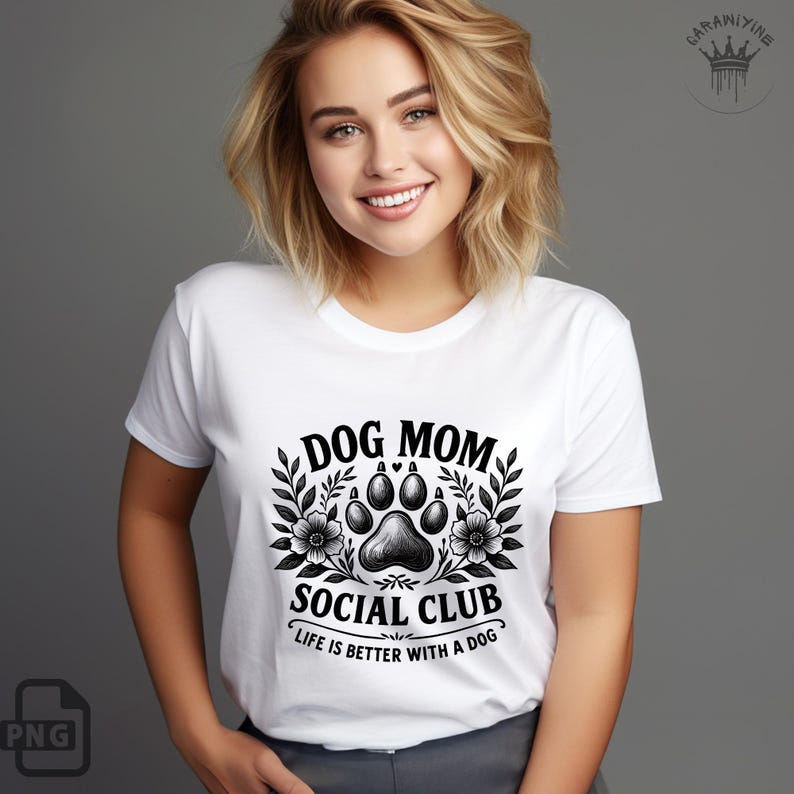 Retro Dog Mom Social Club PNG: Sublimation Design (digital Download - Etsy