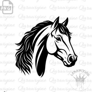 Horse Head Silhouette PNG: Equestrian Cut File (Digital Download)