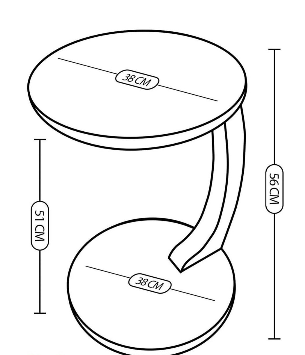 C Shape Coffee Table Round Table Modern Side End Table Bed Sidetable Etsy