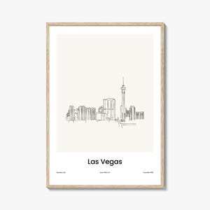 Impression un trait Las Vegas, art mural Las Vegas, décoration murale Las Vegas, affiche de voyage Las Vegas, plan de la ville